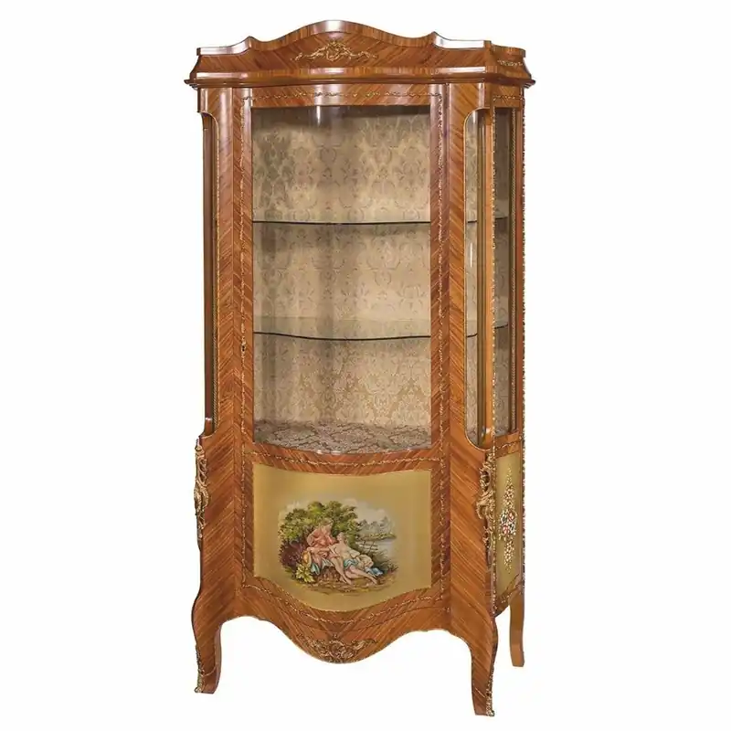 Casa Padrino Luxury Baroque Display Cabinet Brown / Gold / Brass H. 200 cm - Made in Italy Jetzt Bestellen