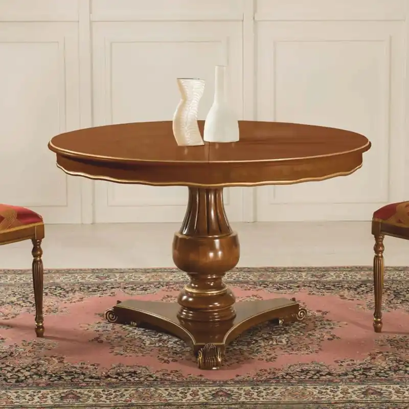 Casa Padrino luxury baroque dining table brown / gold 120-160 cm - Baroque furniture - Made in Italy Preis Gesenkt