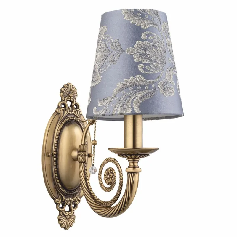 Casa Padrino lampada da parete barocco di lusso ottone con patina / viola / grigio A. 36,5 cm Beliebt