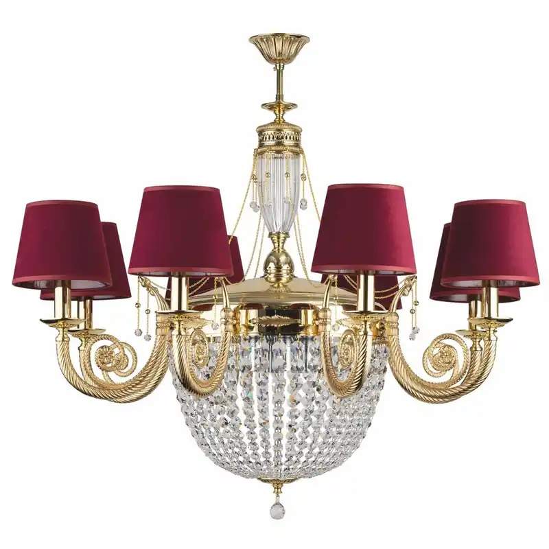 Casa Padrino lampadario barocco di lusso oro / bordeaux rosso Ø 98 x A. 98 cm Preisknaller