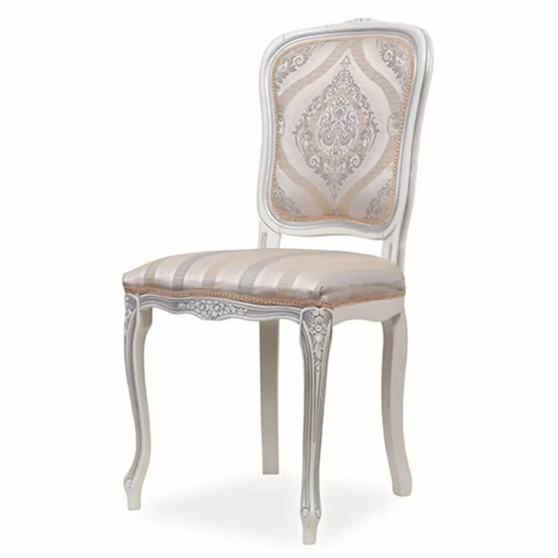 Casa Padrino sedia da pranzo barocco di lusso beige / grigio / bianco - Mobili barocchi Abverkauf
