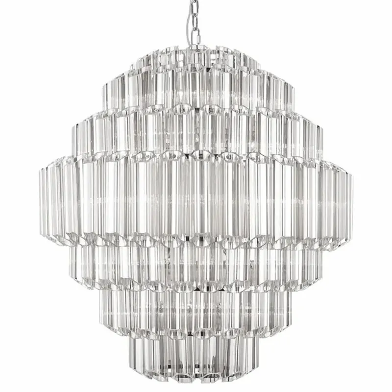Top-Seller Casa Padrino lampadario in vetro argento Ø 80 x A. 93 cm - Lampadario rotondo