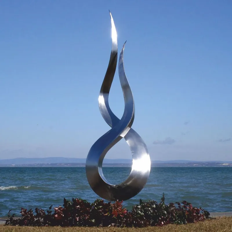 Mega-Angebot Casa Padrino scultura decorativa da giardino di lusso in acciaio inox fiamma argento A. 210 cm