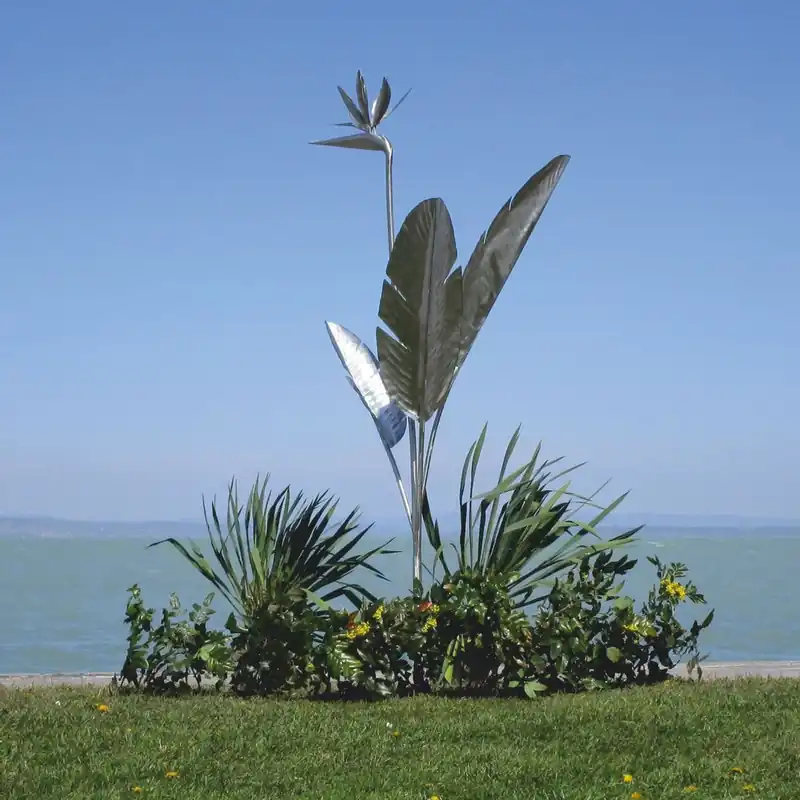 Nur Für Kurze Zeit Casa Padrino scultura decorativa da giardino di lusso in acciaio inox pianta argento A. 205 cm