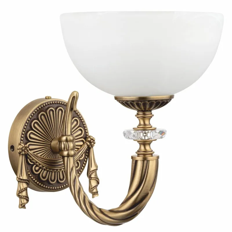 Expressversand Casa Padrino lampada da parete barocco di lusso ottone con patina / bianco A. 26 cm - Lampade barocche