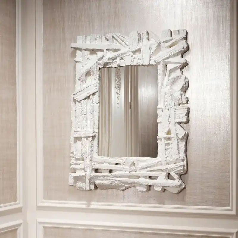 Casa Padrino specchio di lusso bianco opaco 121 cm - Specchio da parete rettangolare - Mobili di lusso Abverkauf
