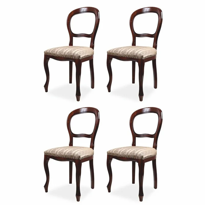 Casa Padrino set di 4 sedie da pranzo in velluto barocco di lusso oro / marrone scuro - Mobili barocchi Super-Preis