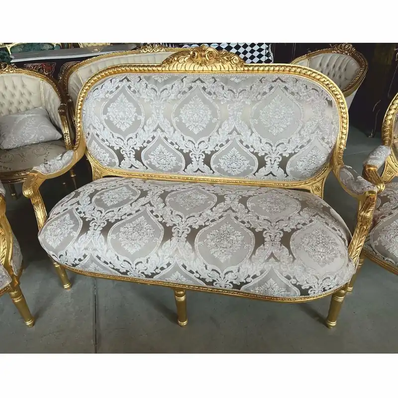 Neu Casa Padrino divano barocco a 2 posti grigio / oro 150 cm - Mobili barocco