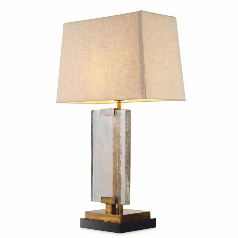 Abverkauf Casa Padrino lampada da tavolo di lusso ottone vintage / nero A. 69 cm - Luci di lusso