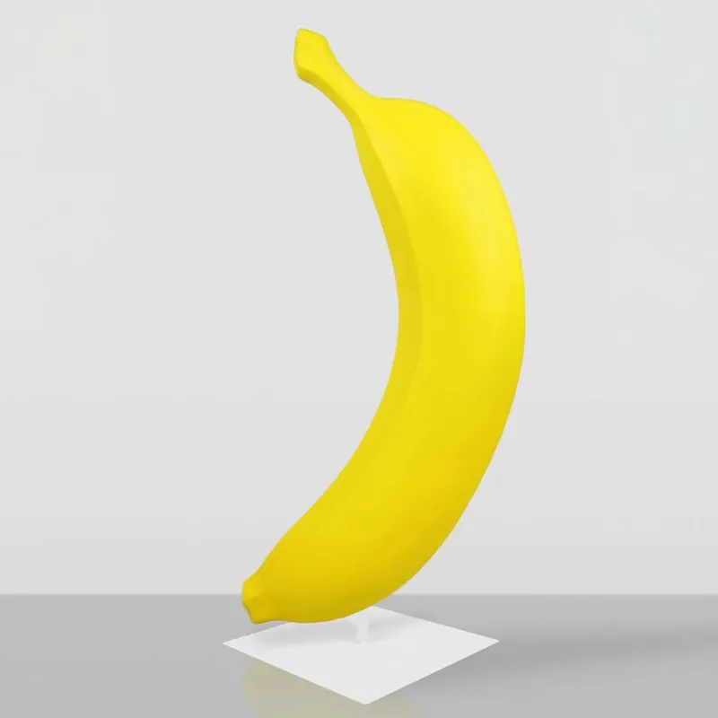 Highlight Casa Padrino banana decorativa XXL con supporto giallo / bianco A. 170 cm - Decorazione da giardino