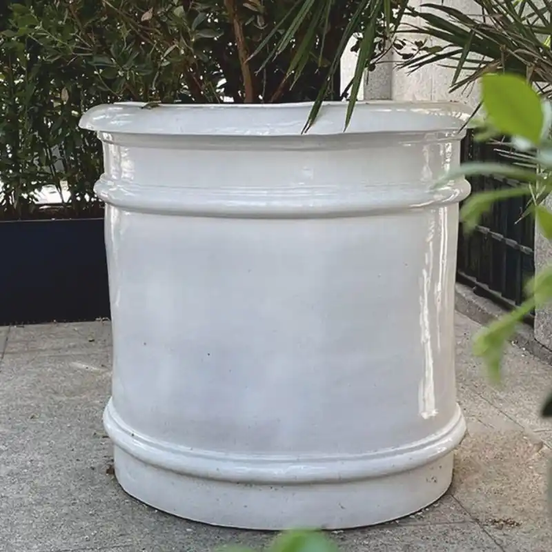 Casa Padrino vaso da fiori di lusso in ceramica bianco Ø 107 x A. 100 cm - Decorazione da giardino Rabatt