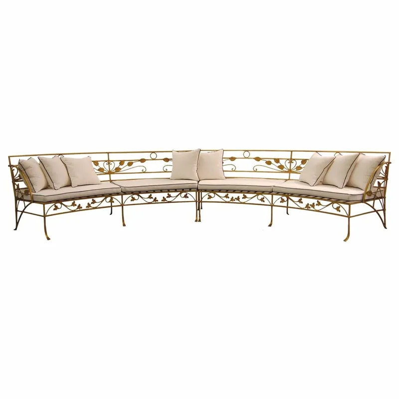 Casa Padrino divano Art Nouveau di lusso oro / crema 435 cm - Divano per hotel e giardino Direktkauf