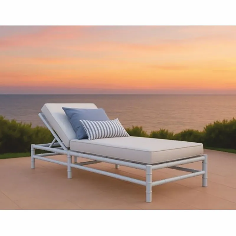 Neuheit Casa Padrino lettino da giardino di lusso grigio / bianco 210 cm - Mobili per hotel e giardino