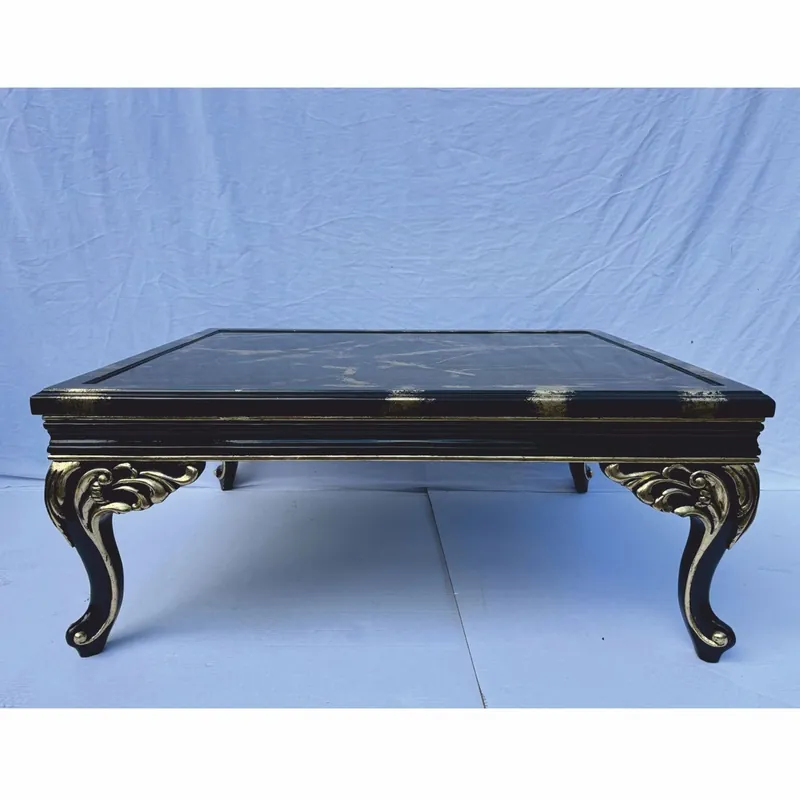 Markenprodukt Casa Padrino tavolo da salotto barocco di lusso nero / oro 108 cm - Mobili da soggiorno in stile barocco