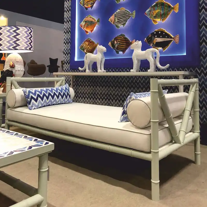 Casa Padrino divano di lusso in ferro battuto grigio / beige 200 cm - Divano per hotel e giardino Sonderaktion
