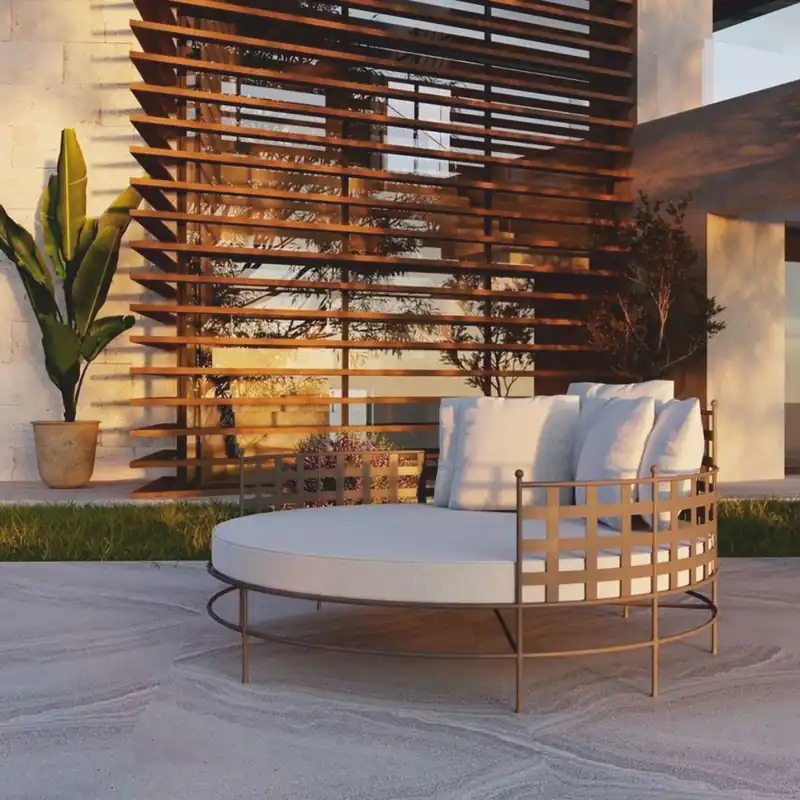 Sonderangebot Casa Padrino isola sdraiata di lusso in ferro battuto marrone / grigio Ø 170 cm - Mobili per hotel e giardino