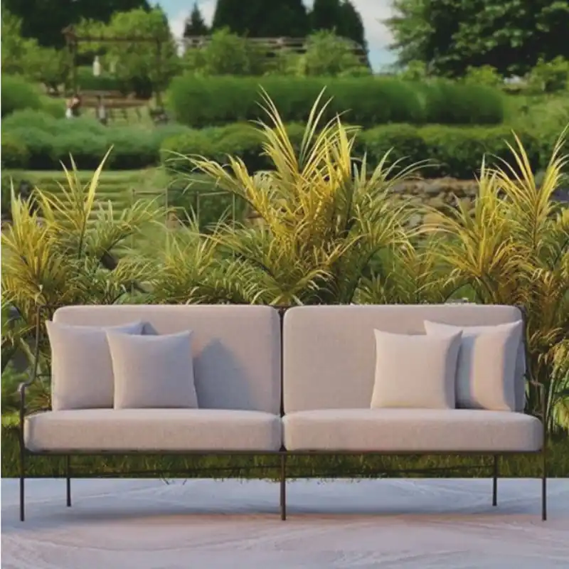 Casa Padrino divano di lusso in ferro battuto nero / grigio 210 cm - Divano per hotel e giardino Billig