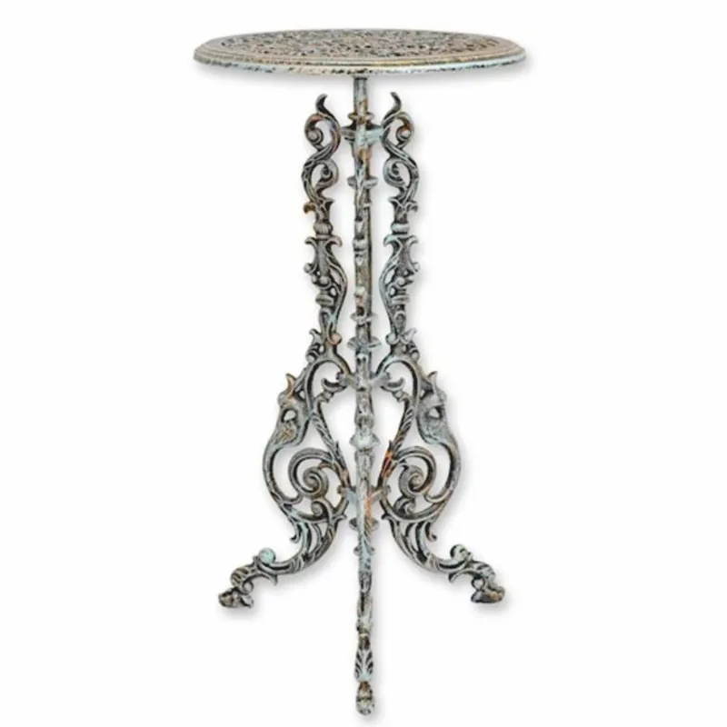 Direktkauf Casa Padrino tavola da fiori Art Nouveau in ghisa verde chiaro antico A. 69 cm - Mobili da giardino