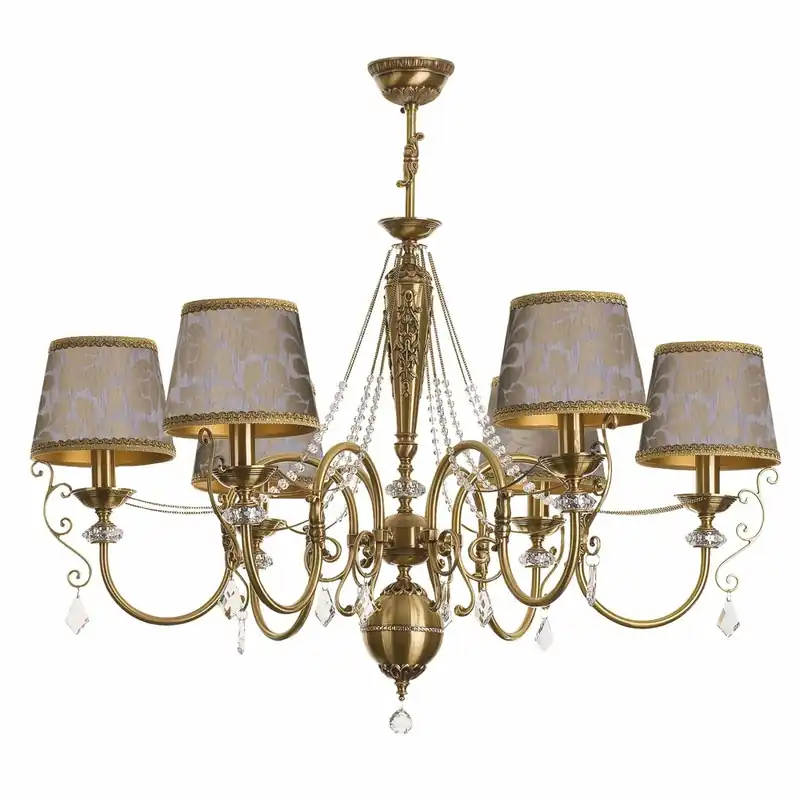 Neue Ware Casa Padrino lampadario barocco di lusso in cristallo ottone con patina / argento / beige / oro Ø 95 x A. 80 cm