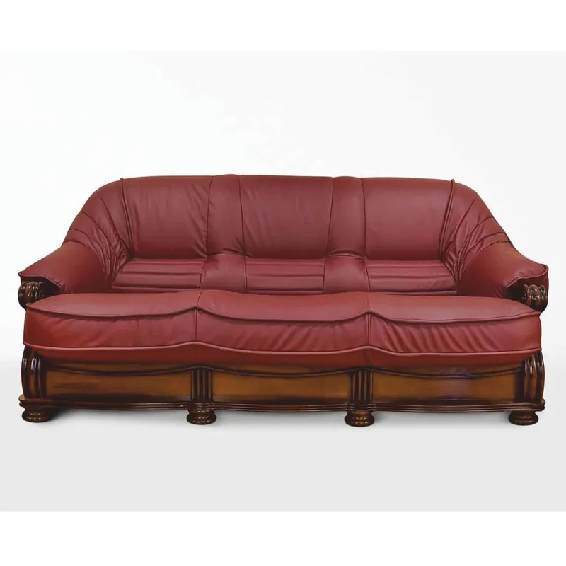Online Kaufen Casa Padrino divano in pelle barocco di lusso bordeaux rosso / marrone 220 cm - Mobili barocchi