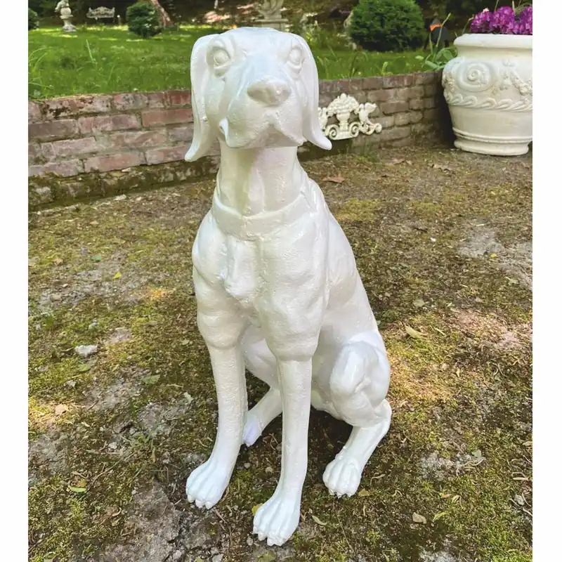 Meistverkauft Casa Padrino scultura decorativa in bronzo cane bianco A. 70 cm - Decorazione da giardino