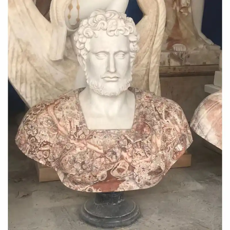 Casa Padrino busto in marmo in stile antico di lusso romano bianco / rosso / beige / nero A. 80 cm Wochenendangebot
