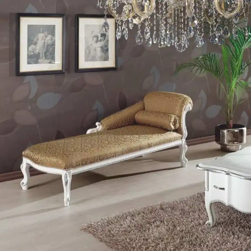 Casa Padrino chaise longue barocco di lusso oro / bianco / argento 166 cm - Fatto in Italia Nur Für Kurze Zeit