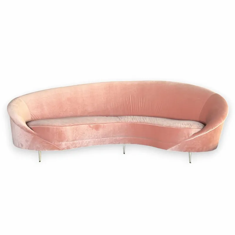 Nur Für Kurze Zeit Casa Padrino divano di lusso in velluto rosa / ottone 230 cm - Mobili per soggiorno di lusso