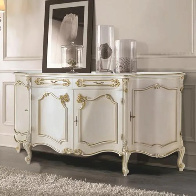 Casa Padrino Credenza Barocco di Lusso Bianco / Oro 185 cm - Mobili Barocchi - Fatto in Italia Top-Angebot