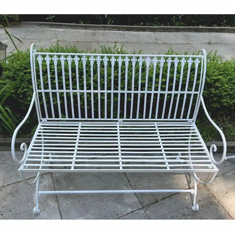 Casa Padrino panca da giardino Art Nouveau bianco 103,5 cm - Mobili da giardino in stile Barocco e Art Nouveau Bestpreis