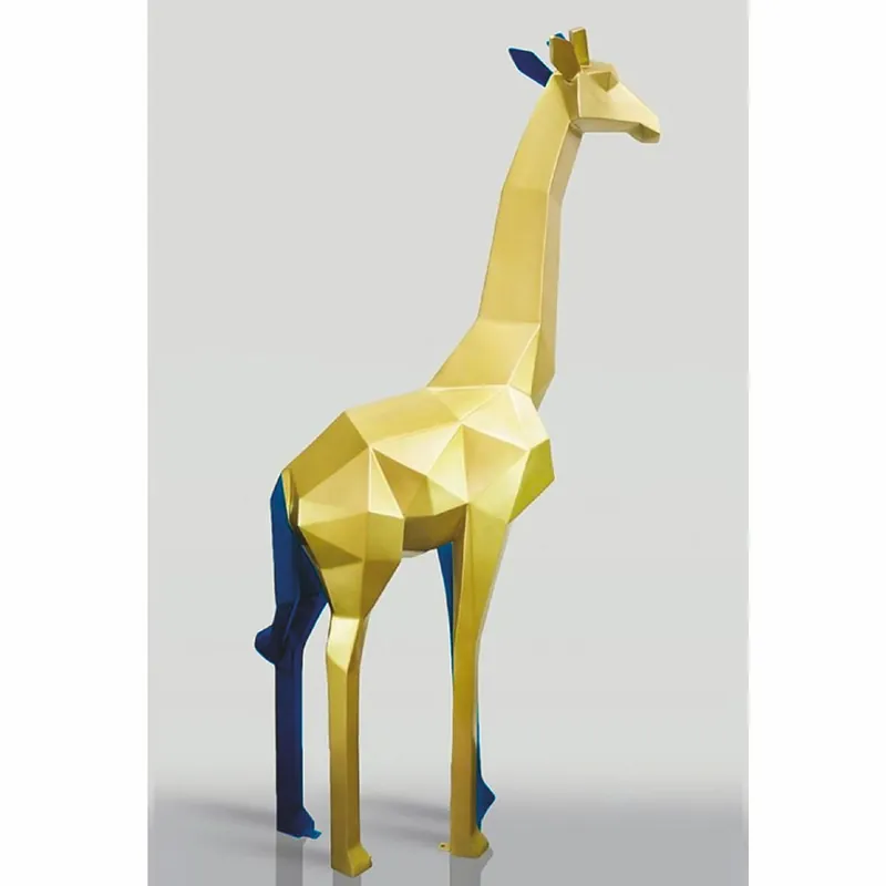 Casa Padrino scultura decorativa XXL giraffa oro / blu A. 200 cm - Figura decorativa astratta da giardino Neue Ware