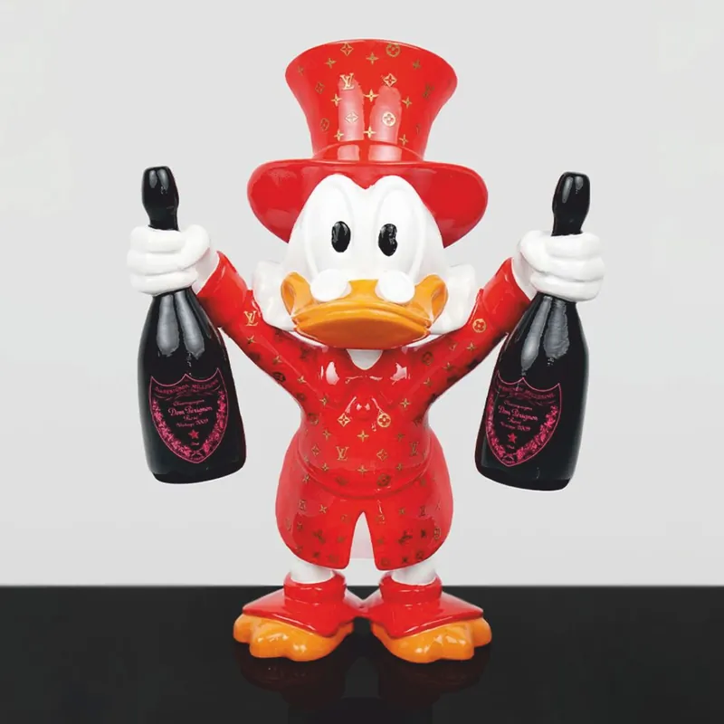 Casa Padrino scultura decorativa XXL anatra rosso / bianco / nero A. 170 cm - Grande figura decorativa Zertifiziert