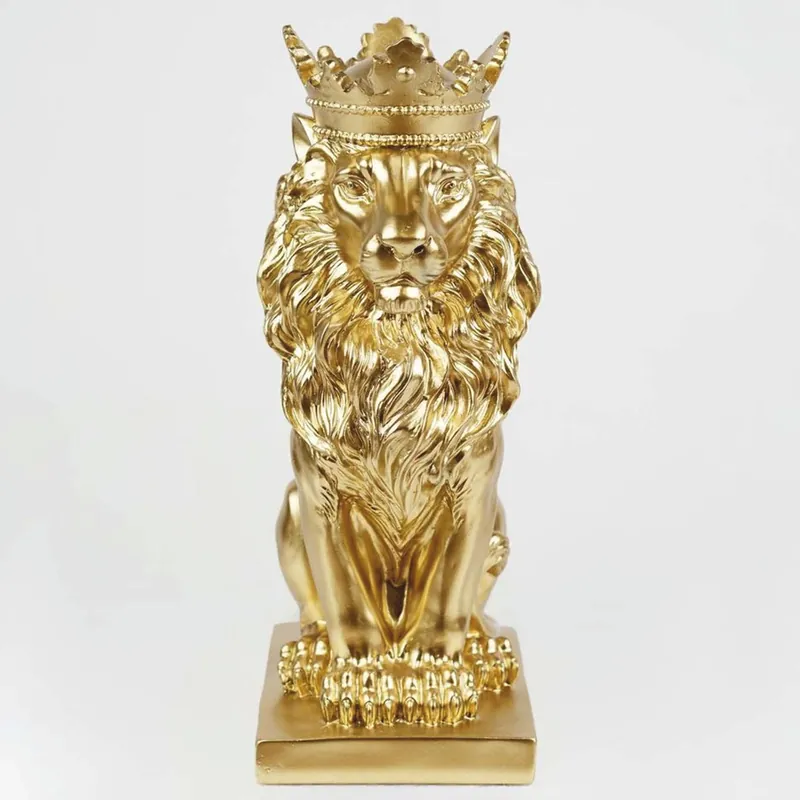 Jetzt Kaufen Casa Padrino figura decorativa leone con corona oro A. 35 cm - Scultura decorativa