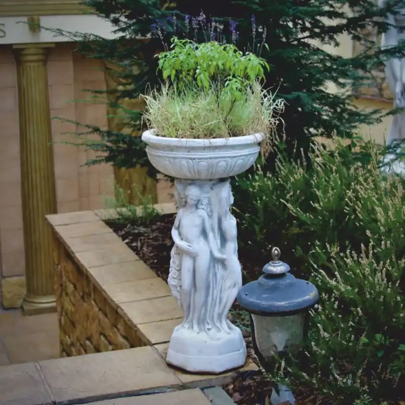 Mega-Angebot Casa Padrino Vaso di Fiori Decorativo da Giardino Art Nouveau Donna Bianco Ø 42 x A. 84 cm