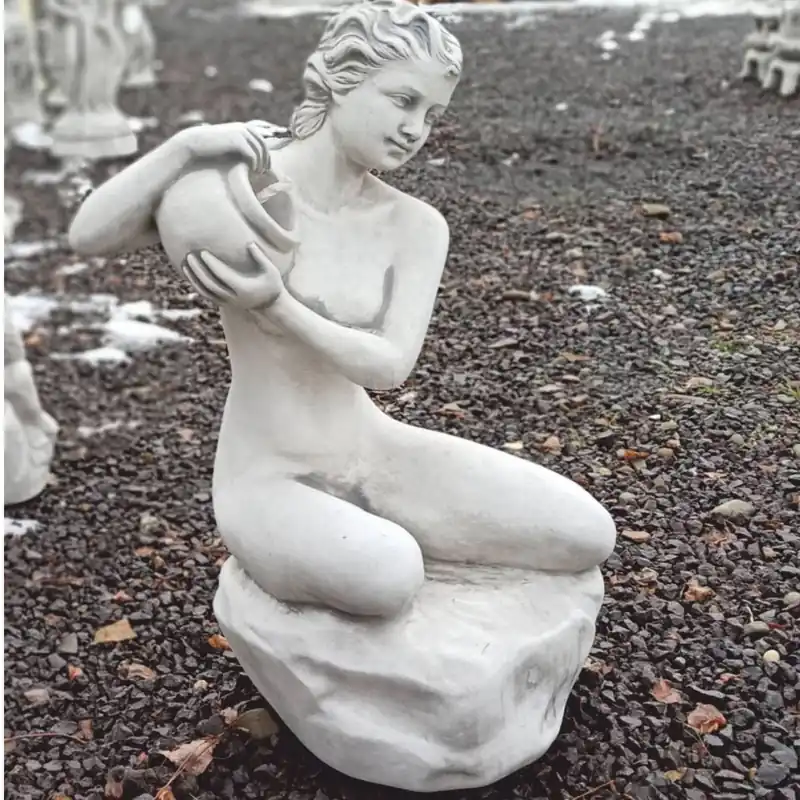 Nur Heute Casa Padrino scultura gargoyle Art Nouveau donna con brocca grigio A. 72 cm - Decorazione da giardino