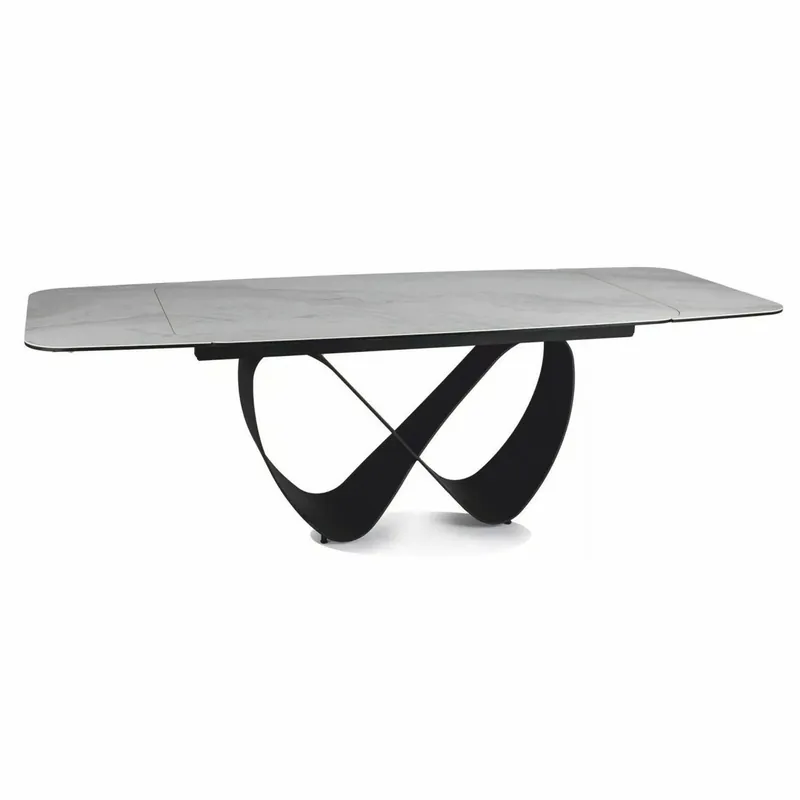 Meistverkauft Casa Padrino tavolo da pranzo di lusso bianco opaco / nero opaco 160-240 cm - Allungabile