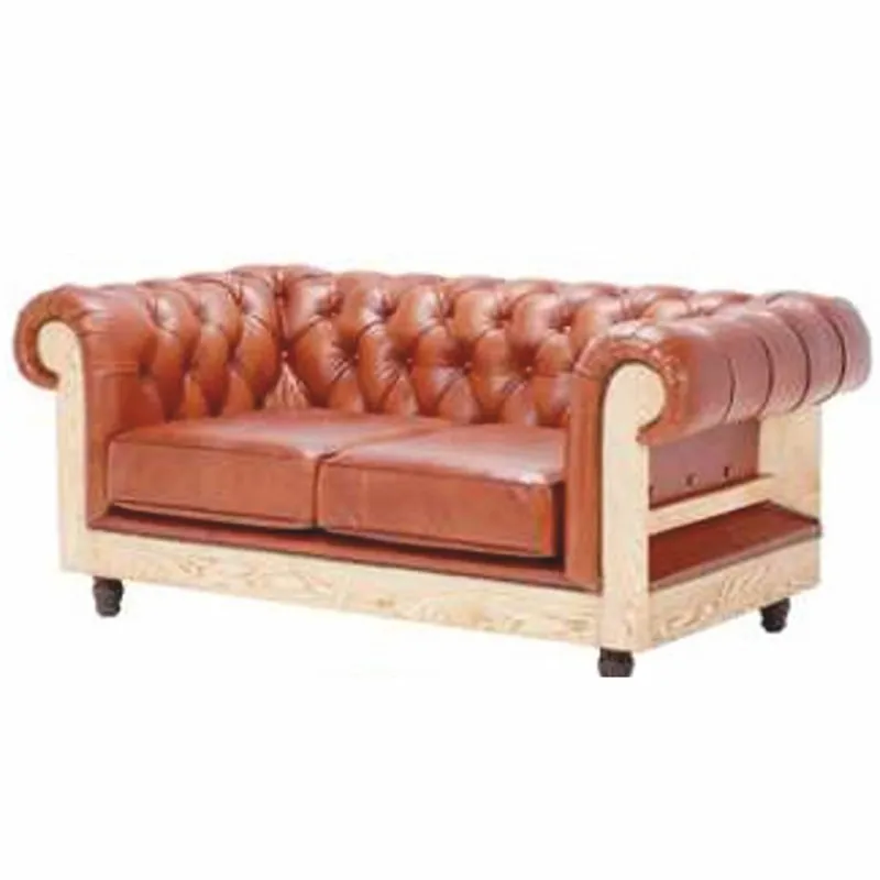 Online Kaufen Casa Padrino divano Chesterfield di lusso in pelle marrone chiaro / naturale / marrone scuro 180 cm