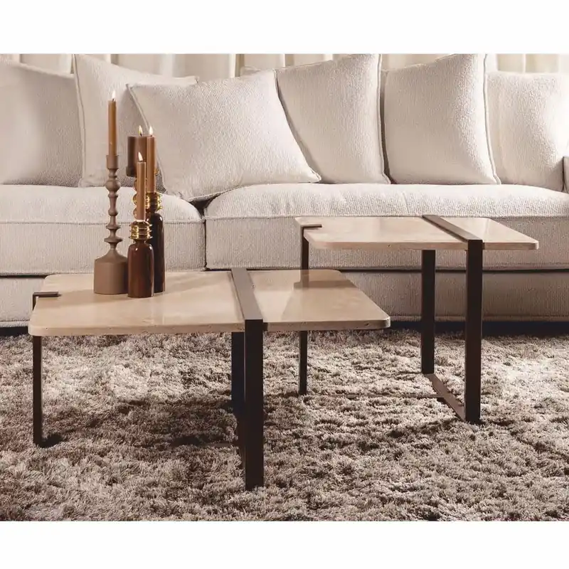 Online Kaufen Casa Padrino set di tavolo da salotto di lusso beige / marrone - Mobili per soggiorno e hotel