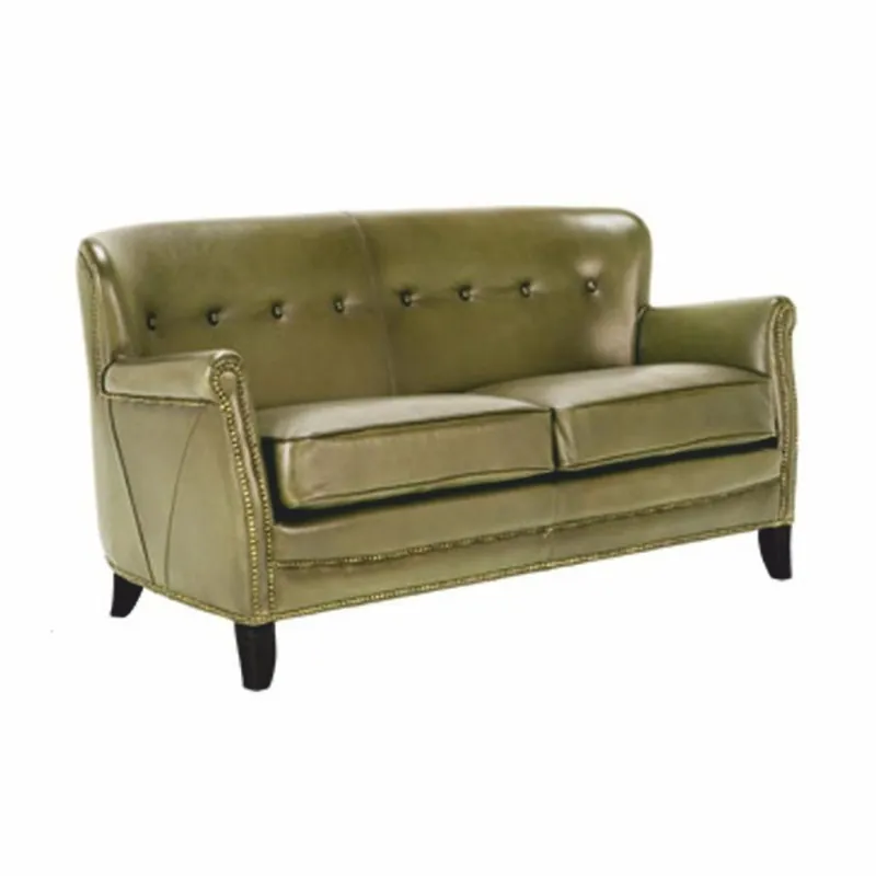 Schnäppchen Casa Padrino divano di lusso in vera pelle verde / nero 150 cm - Mobili in pelle