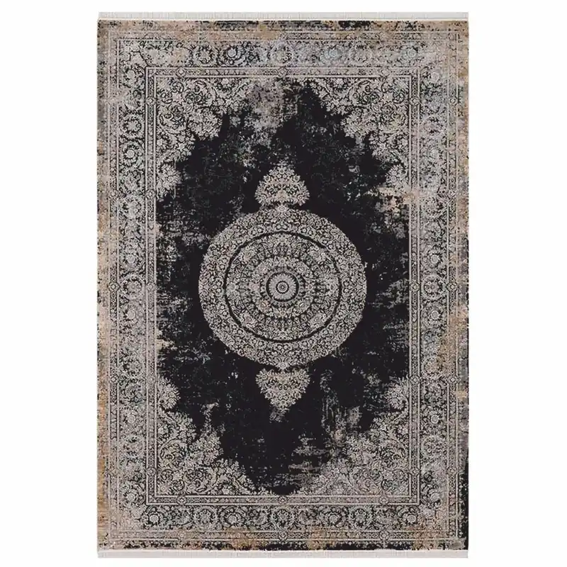 Jetzt Bestellen Casa Padrino Tappeto Barocco di Lusso in Viscosa Nero Vintage - Varie Misure