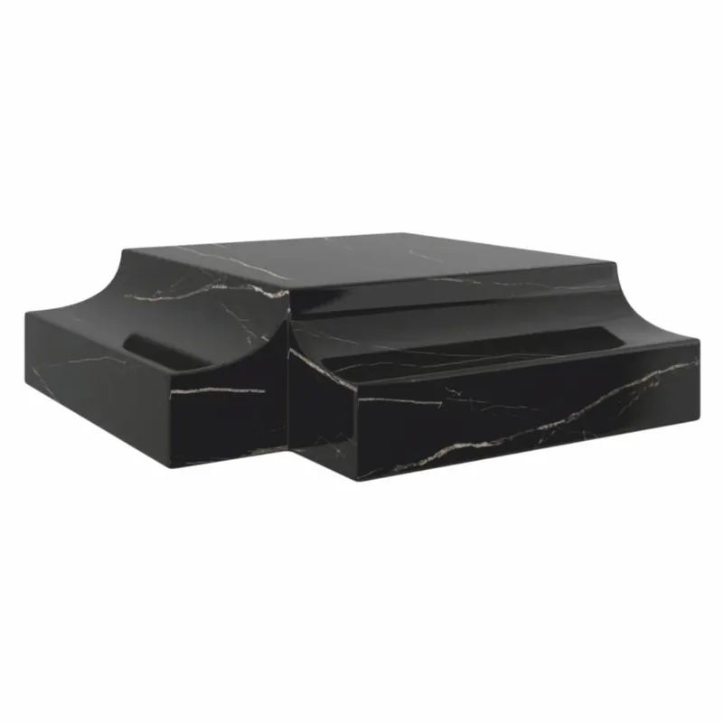 Knallerangebot Casa Padrino tavolo da salotto di lusso in marmo nero 109 cm - Mobili per soggiorno e hotel