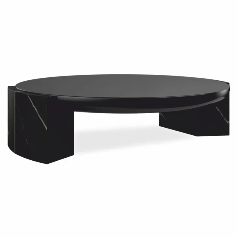 Casa Padrino tavolo da salotto di lusso in marmo nero 122 cm - Mobili per soggiorno e hotel Aktuell