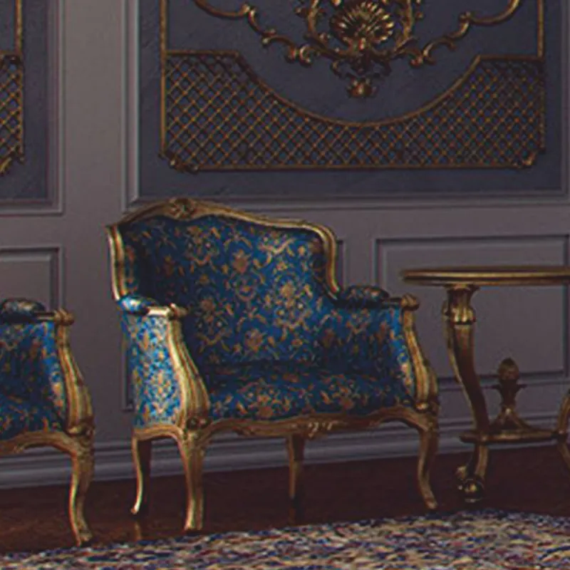 Sale Casa Padrino poltrona barocco di lusso per hotel e soggiorno blu / oro - Fatto in Italia