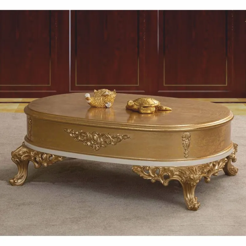 Casa Padrino tavolo da salotto barocco di lusso oro / bianco 120 cm - Mobili in stile barocco Letzte Chance