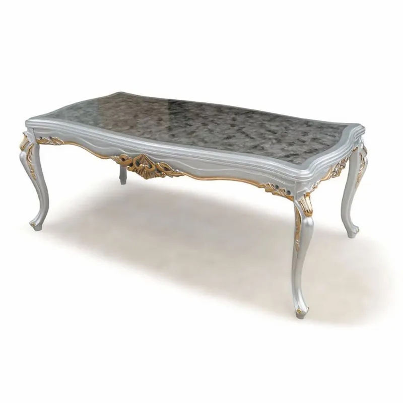 Günstig Casa Padrino tavolo da pranzo barocco di lusso grigio / argento / oro 208 cm - Mobili barocchi