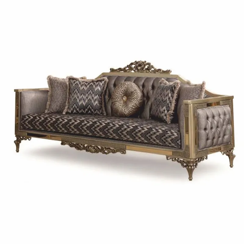 Rabatt Casa Padrino divano da soggiorno barocco di lusso grigio / oro 230 cm - Mobili Barocchi