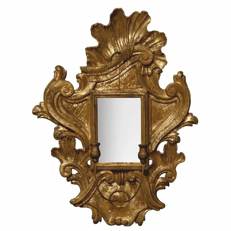 Sofort Bestellen Casa Padrino Specchio Barocco di Lusso con Portacandele Oro Antico A. 85 cm - Fatto in Italia