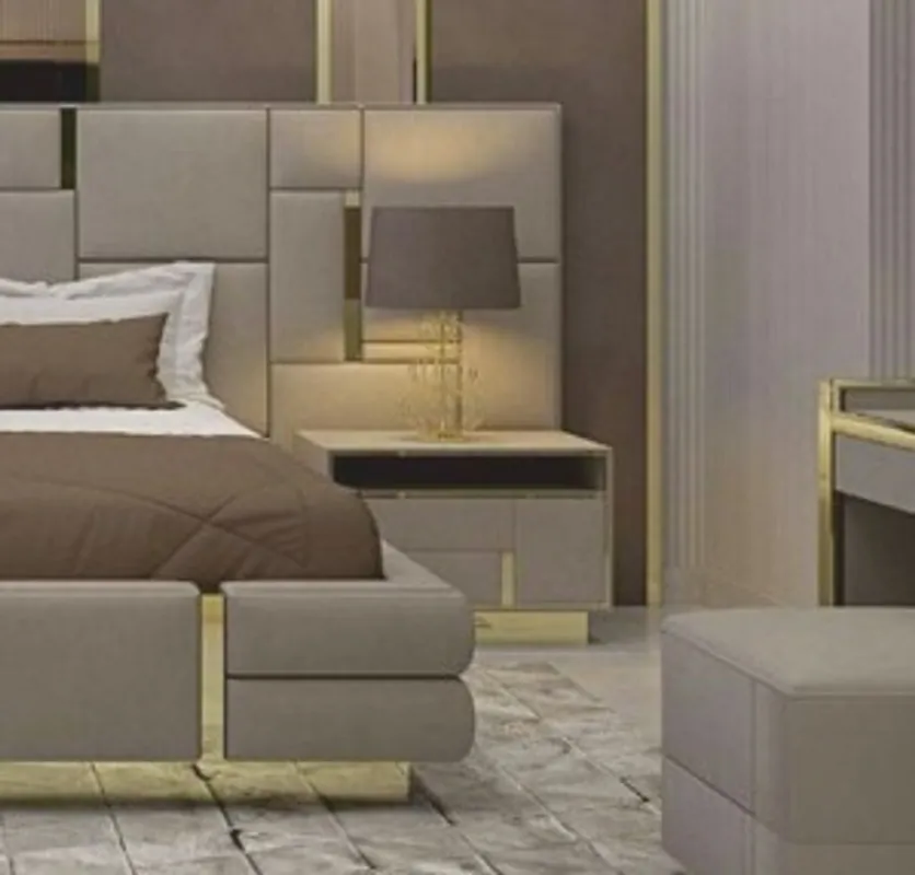 Knallerangebot Casa Padrino comodino di lusso grigio / oro 65 cm - Mobili per hotel e camere da letto di lusso