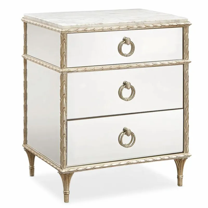 Schneller Versand Casa Padrino Comodino Barocco di Lusso Bianco / Oro A. 71 cm - Mobili Barocchi con Specchio