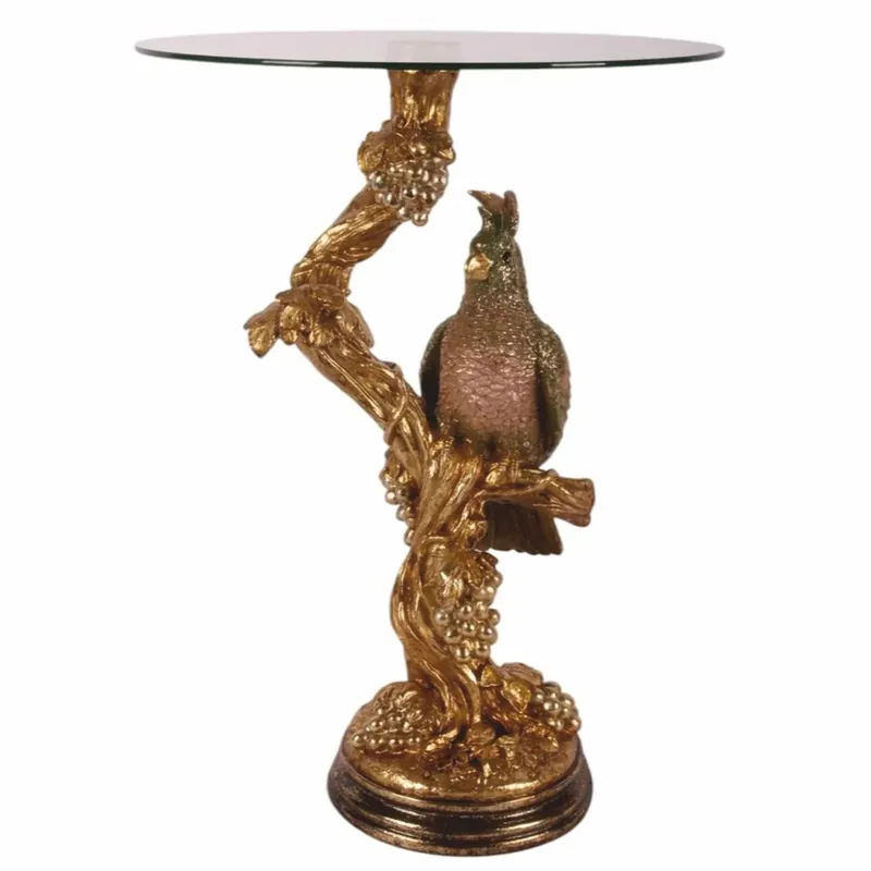 Casa Padrino tavolino barocco pappagallo con piano in vetro A. 55 cm - Mobili barocchi Nur Für Kurze Zeit